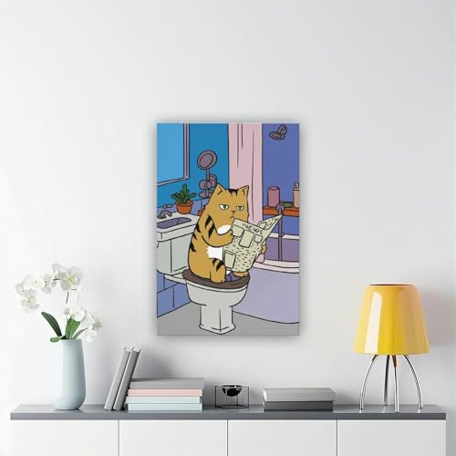Chat lisant un journal sur toile pour sublimer un mur vide
