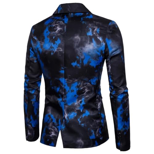 Mens Vintage Printing Blazer Jacket Slim Fit 2 Button Business Wedding Party Suit Coats2