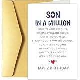 Chenive Son Birthday Card from Mom Dad, Heartfelt Poem Birthday Card for Special Son, Adult Son Birthday Card from Parents, Son In A Million Bday Card, Just Being Yourself