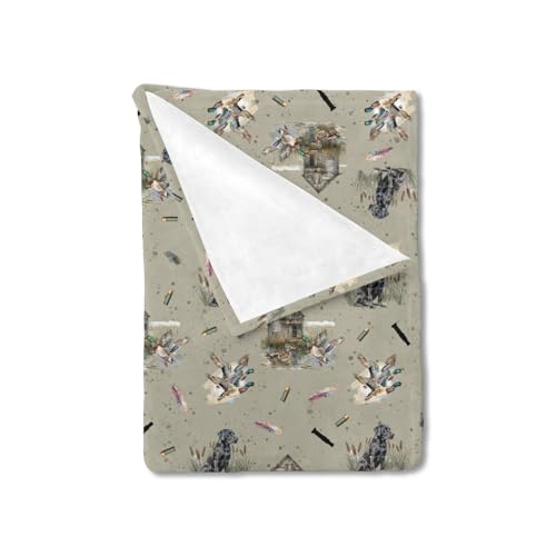 Image of Wild Duck Hunting Hunter Baby Blanket for Boys Girls Mallard Ducks Reed Dogs Swaddle Blanket Hunting Animal Receiving Blanket Daycare Newborn Toddler Nursery Bed Crib Blanket Playmat 30x40