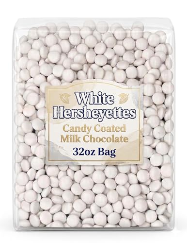 White Candy Coated Milk Chocolate, 2 Pound Bulk Bag, Bite Size Chocolate Candy For Dessert Tables, Party Favors, Candy Buffets, Treat Bags And Everyday Sharing