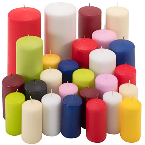 Stumpenkerzen-10kg-Set-bis-26-Stueck-getaucht-Farbmix-gemischt-mehrfarbig-verschiedene-Groessen-Stumpen-Kerzen-duftfrei-Kerzen-Posten-Weihnachten