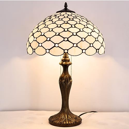 Image of WERFACTORY Tiffany Table Lamp Stained Glass Bedside Lamp Desk Reading Light