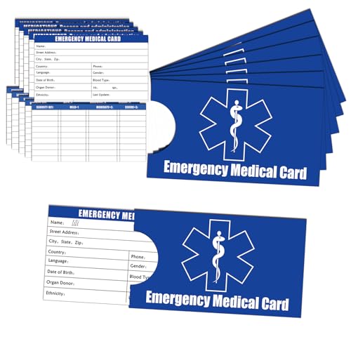 Notfall-Kontaktausweis, Ausweiskarte, medizinische Ausrüstung, Innentaschengröße, Karte, medizinische Alarm, Geldbörse, Medikamentenliste, medizinische Hausmeister-Karten für Ruhestand, Gemeinschaft