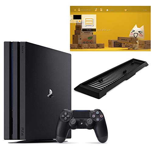 PlayStation 4 Pro ジェット・ブラック 1TB(CUH-7100BB01)【Amazon.co.jp限定】アンサー 縦置きスタンド付 & オリジナルカスタムテーマ (配信) 【メーカー生産終了】