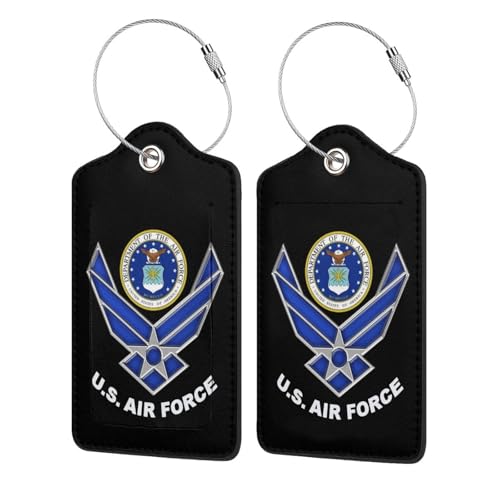 CRJSNYEAG US Air Force Leather Luggage Tags (2 pcs)