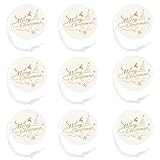 Design créatif : chaque étiquette arbore un message festif « joyeux noël » sur une face, face étant vierge