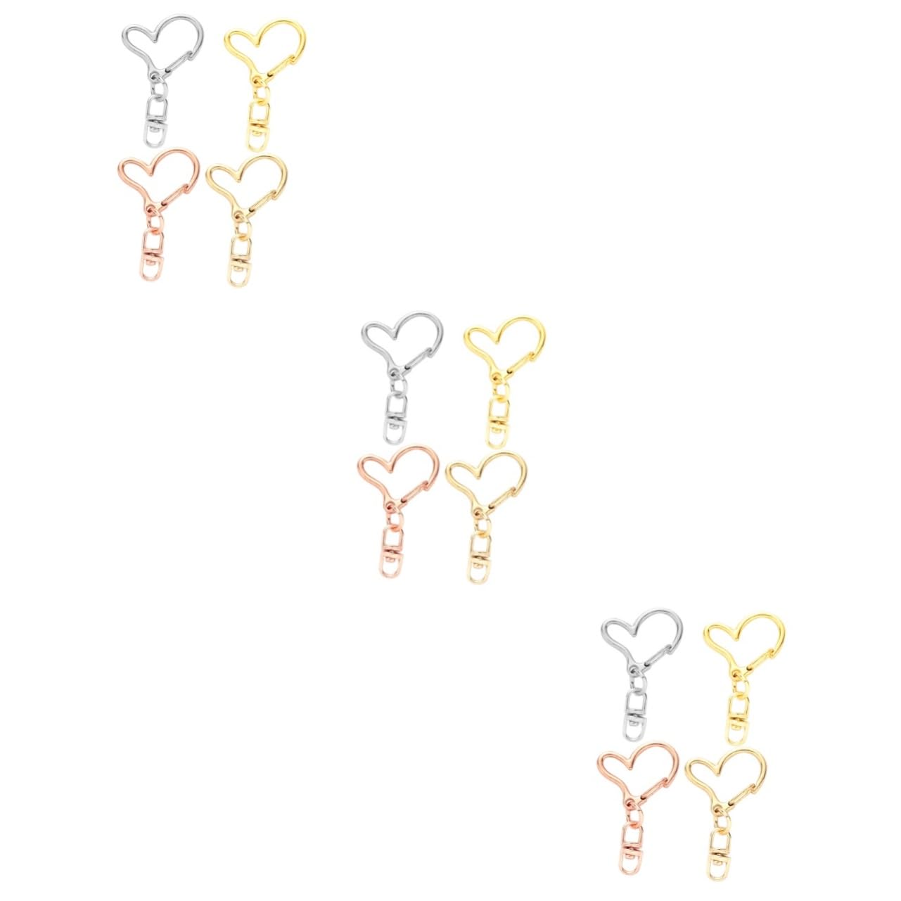 SHINEOFI 120pezzi Portachiavi Forma Di Cuore Con Chiusura Moschettone Materiale Resistente e Duraturo Per Fai Da Te e Creazioni Artistiche