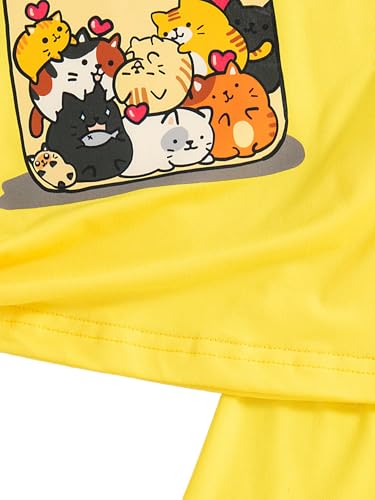 Image of Toddler Summer Outfits for Girls Cute Graphic Crewneck Top T-Shirt & Biker Shorts Set 2 Piece Tracksuit