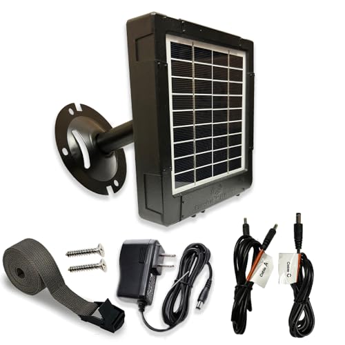 Elusive Wildlife Reaktor Universal Solar Power Pack for Security Camera, Trail Camera, Game Camera Compact Solar Panel with Rechargeable Battery & Mounting Bracket for Hunters 3 watt Panel, 12V, 6V