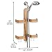 mDesign Metal Hanging Bath and Shower Caddy Storage Organizer for Hand Held Shower Head and Hose - 2 Levels for Bathroom Showers, Stalls, Bathtubs - 4 Shelf Format - Satin/Teak Wood Veneer Finish