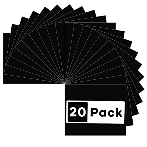 HTVRONT Black Heat Transfer Vinyl Bundle: 20 Pack 12" x 10" Black Iron on HTV for T-Shirt, Compatible with Cricut Cutting Machine, Silhouette Cameo or Heat Press Machine