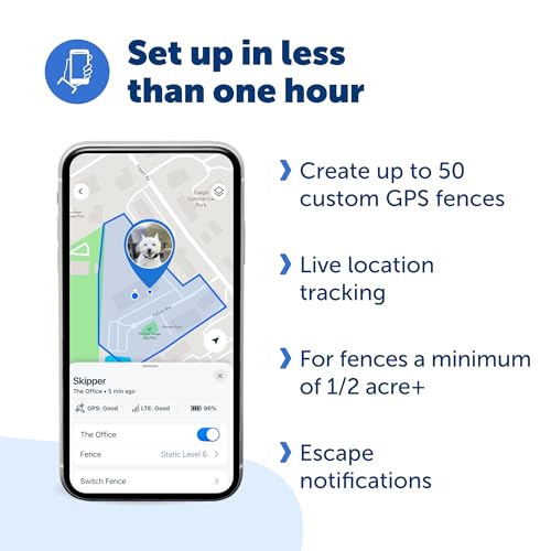 PetSafe Guardian GPS 2.0 Dog Fence + Tracking – Wireless Dog Fence with Reliable Dual Frequency GPS Tracking – Smaller Collar for All Breeds 10 lbs and Above – Subscription Required
