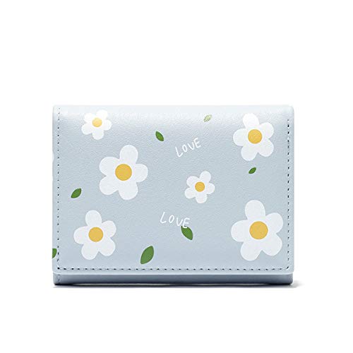QAZSE - Monedero para mujer, diseño floral, diseño de flores, Floral azul. (Azul) - 921B-1