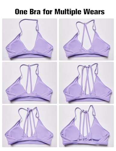 Image of YEOREO CoreFlex Workout Sports Bras for Women Padded Strappy Open Back Gym Bra Light Impact Criss Cross Yoga Crop Top