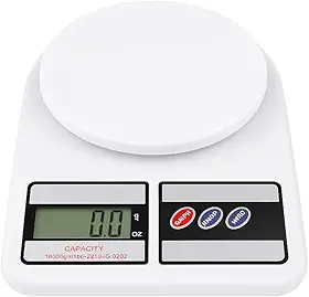 Balança Para Cozinha Digital Pesa Alimento Função Tara Ideal para Alimentos, Ingredientes, Dietas e Confeitaria Balanças de Precisão Até 1g a 10 kg Premium