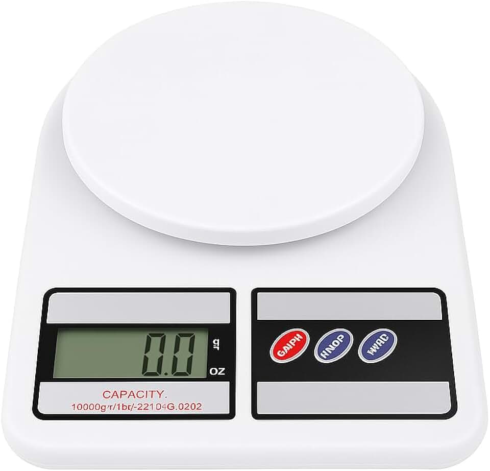 Balança Para Cozinha Digital Pesa Alimento Função Tara Ideal para Alimentos, Ingredientes, Dietas e Confeitaria Balanças de Precisão Até 1g a 10 kg Premium