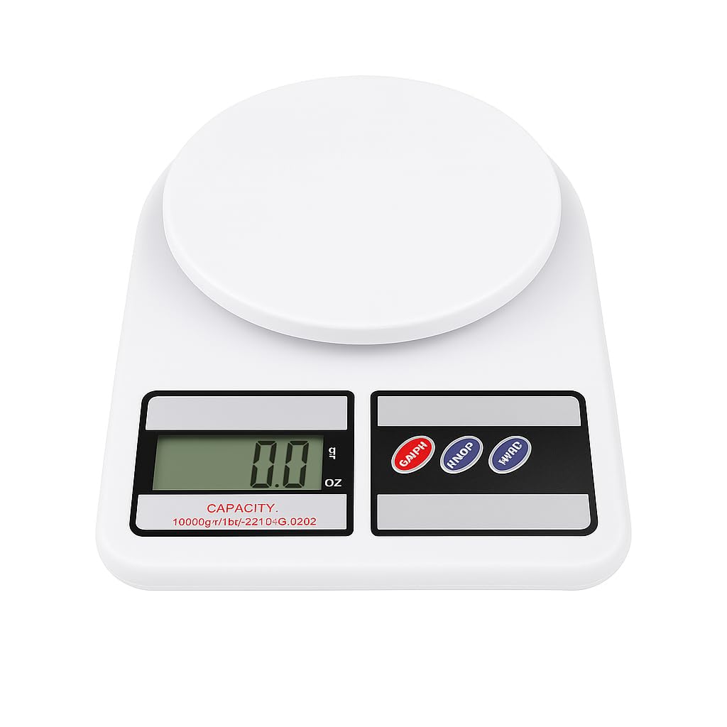 Balança Para Cozinha Digital Pesa Alimento Função Tara Ideal para Alimentos, Ingredientes, Dietas e Confeitaria Balanças de Precisão Até 1g a 10 kg Premium
