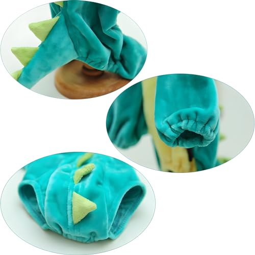 DELIFUR Dinosaurier Hund Halloween Kostüm Haustier Dino Hoodie für kleine und mittlere Hunde (Grün, S)
