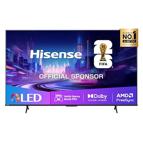 Hisense TV 55' QLED 4K 144Hz 2025 55E7Q PRO, Smart TV VIDAA U8, Dolby Vision IQ, HDR 10+ Adaptive, 144hz Game Mode PRO, Dolby Atmos, Alexa Built-in, VIDAA Voice, Tuner DVB-T2/S2 HEVC 10, lativù 4K