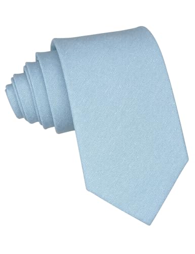 Image of Kebocis Mens Solid Color Cotton Necktie for Men