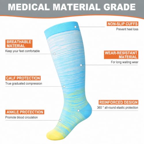 Image of Plus Size Compression Socks: Wide Calf for Women Men 20-30 mmHg