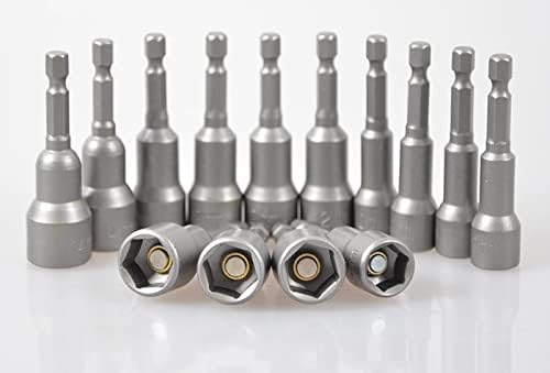 10-teiliger Magnetischer Sechskant-Steckschlüsselsatz – Für Bohrer, Akkuschrauber & Mehr