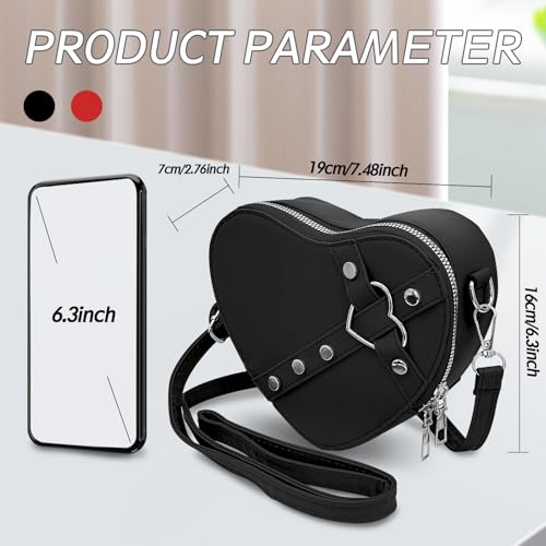 Heart Shaped Bag, PU Leather Small Crossbody Bags Heart Shaped Crossbody Purse, Heart Purse Mini Crossbody Bag2