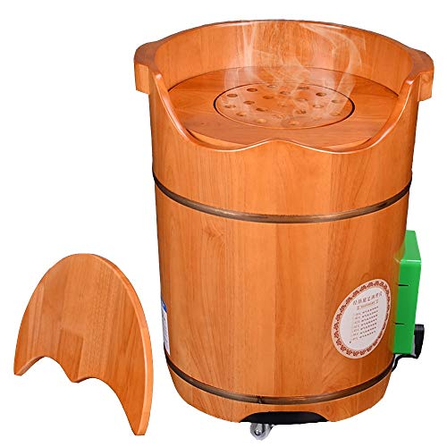 Baño de pies, con calefacción automática y temperatura constante, bañera de madera maciza para pantorrillas, alta y profunda miniatura 1