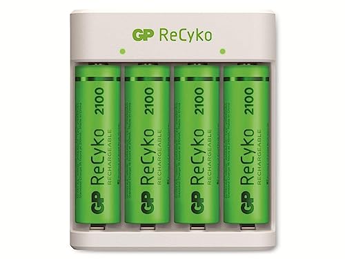 GP - ReCyko Batterie Chargeur E411 USB - avec 4 Piles AA 2100 mAh