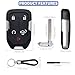 Key Fob Shell Case Replacement Fits for Chevy Silverado 2022 2021 2020 2019 and GMC Sierra 1500 2500HD 3500HD 5 Button Keyless Entry Remote Control Smart Car Key Fob Cover