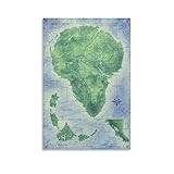 Map Posters - Dinosaur Decor - Isla Nublar Map - The Lost World - Vintage Wall Art Canvas Painting Canvas Painting Wall Art Poster for Bedroom Living Room Decor 12x18inch(30x45cm) Unframe-style