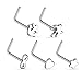BodyJ4You Nose Ring L-Shaped Pack Surgical Stainless Steel 5 Pieces