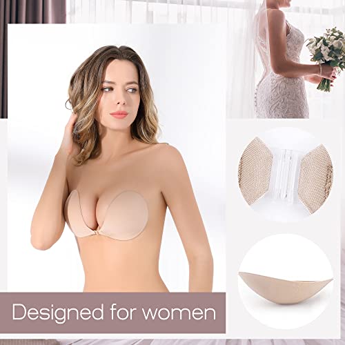 Miniya 2024 Push Up Sticky Bra For Women, 2 Pack Reusable Adhesive Invisible Bra Backless Strapless Bra thumb #2