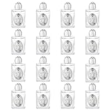 WEBEEDY 16 Stück Kleine Leere Glasflaschen Für Weihwasser 0.5 Unzen/15ml Geprägte Weihwasserflasche Mit Deckel Tragbarer Ätherischer Ölbehälter Kommunion Kirchengeschenke Für Halloween