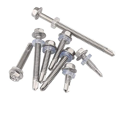 Acciaio inossidabile 410 vite autoperforante esagonale piastrella in acciaio colorato vite vite a coda di rondine-6.3 x 160 50 pezzi