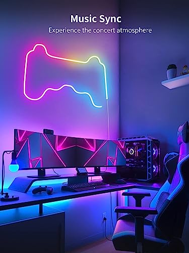 Mmeevt Meevt Rgbic Neon Rope Lights,6.56Ft Led Rope Lights With Remote App Control,Music Sync,Neon Led Rope Light With Alexa And Google Assistant,Diy Design,Neon Lights For Gaming Room Bedroom #TOP3
