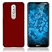 Produktbild PhoneNatic Case kompatibel mit Nokia 7.1 - Hülle rot gummiert Hard-case Cover