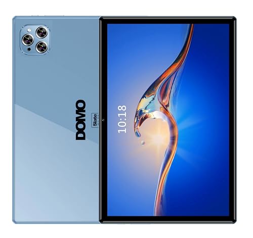 DOMO Slate SL39 OS9 3C 6750 10.1-inch 4G Calling Tablet PC with Glass Touch Screen, Volte, Dual SIM Slots, 4GB RAM, 32G Storage, 1TB Expandable, Octa Core CPU, GPS, Bluetooh [Blue]