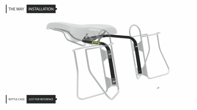 Support Sac Selle Rhinowalk - Alliage Aluminium - Fixation Porte-Bidon - Pour Vélo
