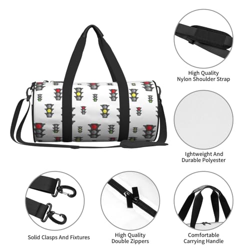 Travel Duffle Bag, cute traffic light Pattern Sports Gym Bag for Women Men, Carry On Bag Weekender Overnight Duffel Bag, Personal Item Travel Bag4