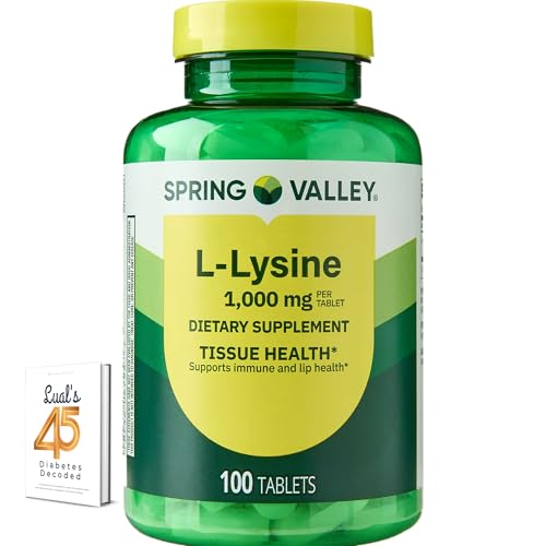 Spring Valley L-Lysine 1000mg Tablets 100 Count | Essential Amino Acid Supplement for Daily Wellness + Lualls Free Digital eBook