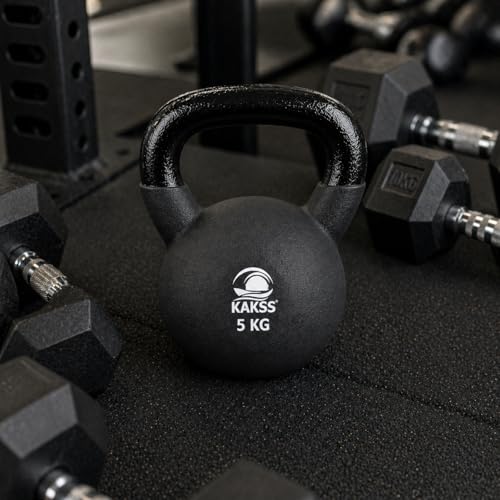 Image of Kakss Half Coating Neoprene Kettlebell (BLK, 5KG)