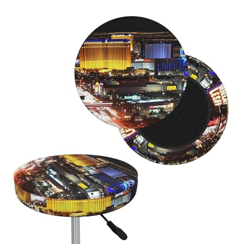 FekiLoot Las Vegas Night City Round Bar Stool Covers