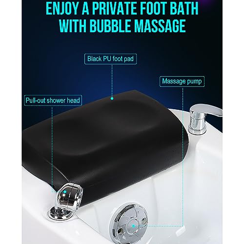 Spa de pies acrílico con drenaje automático 48x55x41 cm miniatura 6