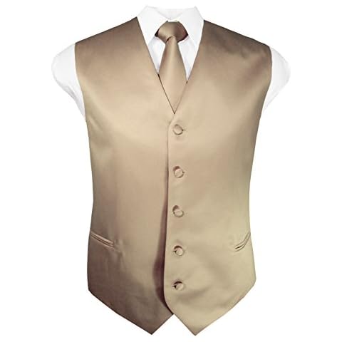 Guytalk Mens Solid Tuxedo Suit Vest, Tie and Hanky Set(30 Colors) Cover