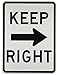 Brady 94190 24" Height, 18" Width, B-959 Reflective Aluminum, Standard Traffic Sign, Legend "Keep Right"