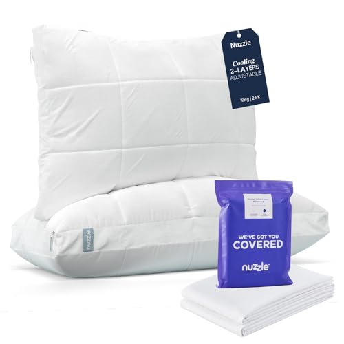 Amazon.com: Nuzzle Cooling Adjustable King Size Pillows and