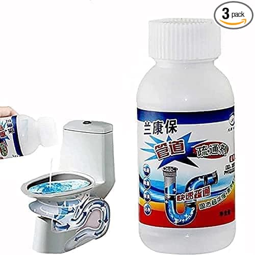 Avenn D-Klog Drain Cleaner Powder Removes Clogs, Blockages in Washbasin, Septic Tank, Sinks, Pipes within 30 Minutes, Drain Xpert, No Manual Hassle Drainage Block Cleaning & Clog Remover (3)