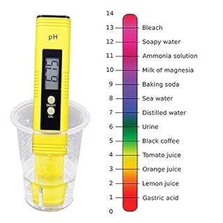 PH Tester Misuratore Digitale, Misuratore PH Digitale Gamma 0.00-14.00 Penna PH, Portatile PH test, Penna PH Piaccametro Tascabile per acquari, Piscine, Acqua, Laboratorio, Piscina